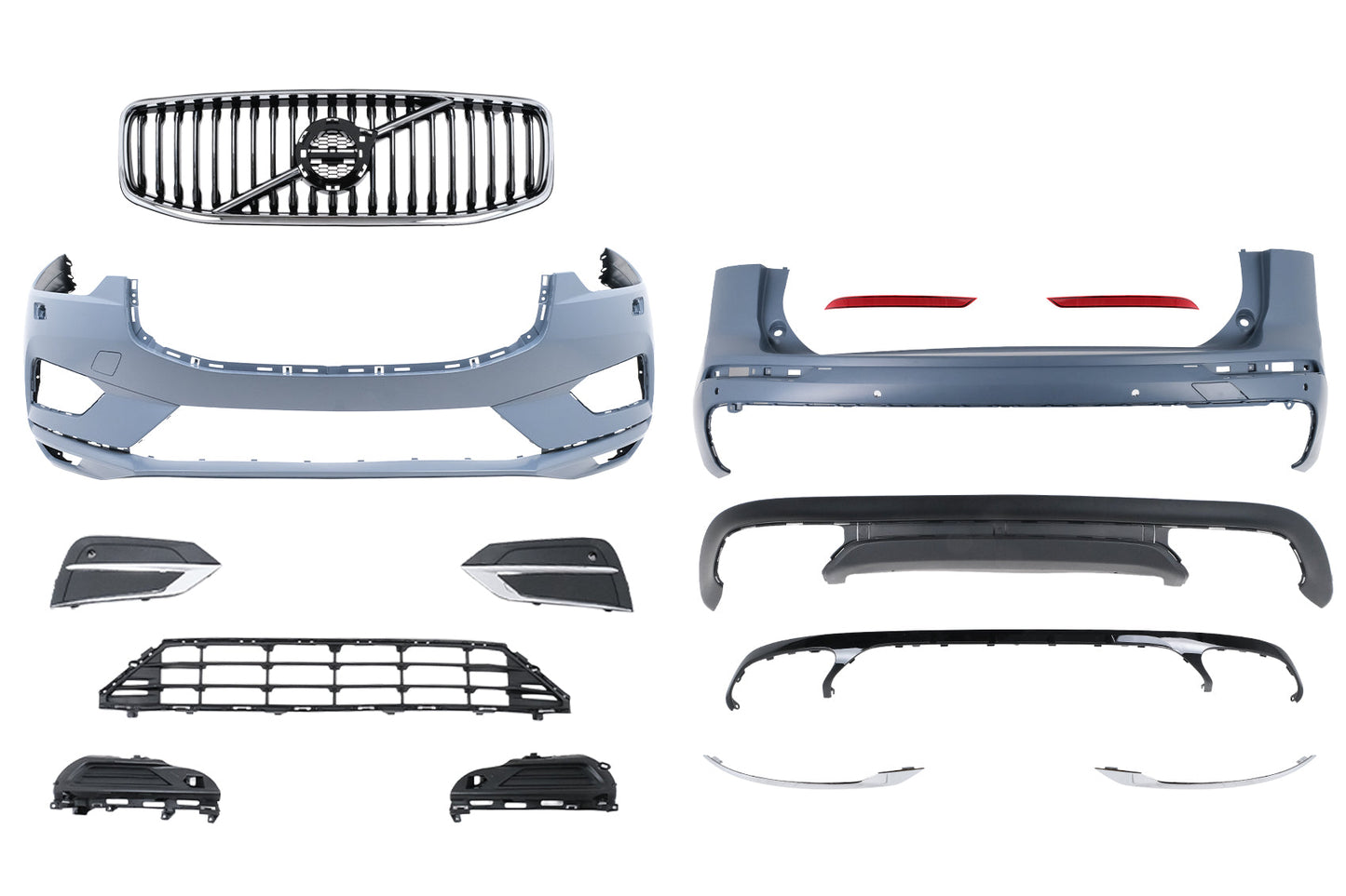 Bodykit Karosserie-Kit für Volvo XC60 2018–2025 R-Design Stoßstange Kühlergrill Luftdiffusor Carpartstuning Austria