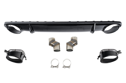 Stoßstange Diffusor Endrohre für  Audi A4 B8 Limousine Avant 2007–2011 RS4-Look Schwarz Carpartstuning Austria