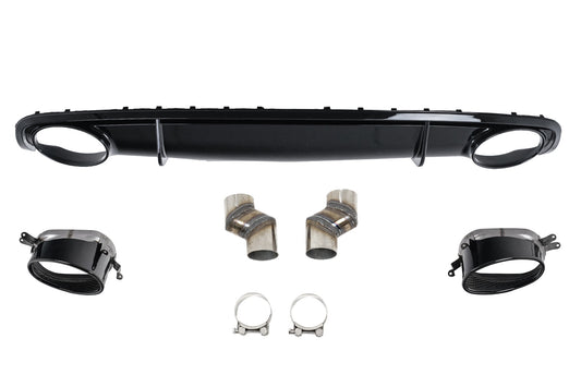 Stoßstange Diffusor Endrohre für Audi A4 B8 B8.5 MOPF 2012–2015 RS4-Look Schwarz Carpartstuning Austria