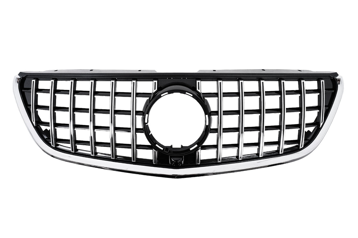 Kühlergrill Gitter für Mercedes Vito W447 2020+ GTR Panamericana Look Schwarz Chrom Carpartstuning Austria