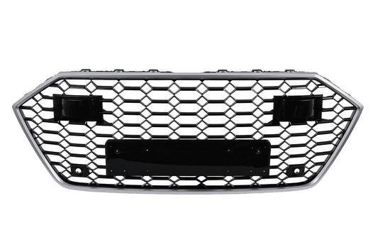 Kühlergrill für für Audi A7 4K8 2018- RS Design Wabengitter Silber Grille Gitter Carpartstuning Austria