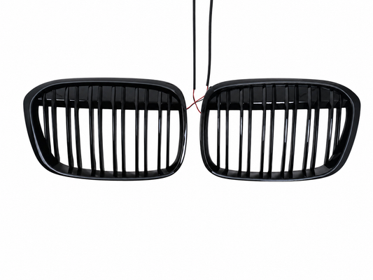 Kühlergrill Beleuchtete Nieren Grills mit LED für BMW X1 F48 Vor-Facelift und X1L F49 06.2015–2019 Doppelstreifen Carpartstuning Austria