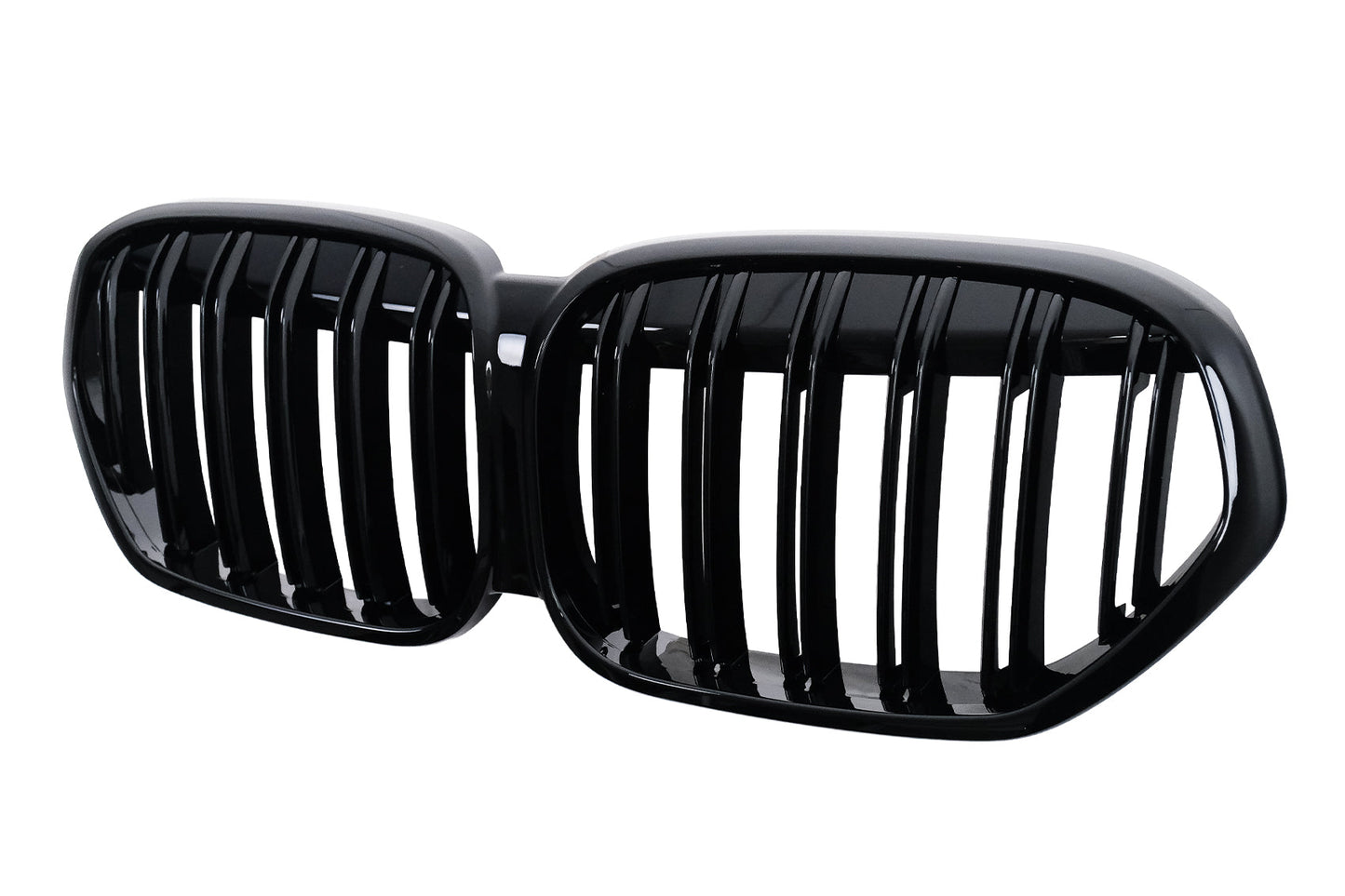 Kühlergrill Gitter Nieren Nierengitter für BMW X1 SUV F48 LCI 2020–2022 Doppelstreifen Schwarz Carpartstuning Austria
