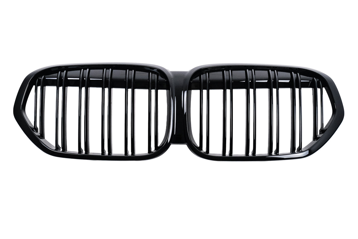 Kühlergrill Gitter Nieren Nierengitter für BMW X1 SUV F48 LCI 2020–2022 Doppelstreifen Schwarz Carpartstuning Austria