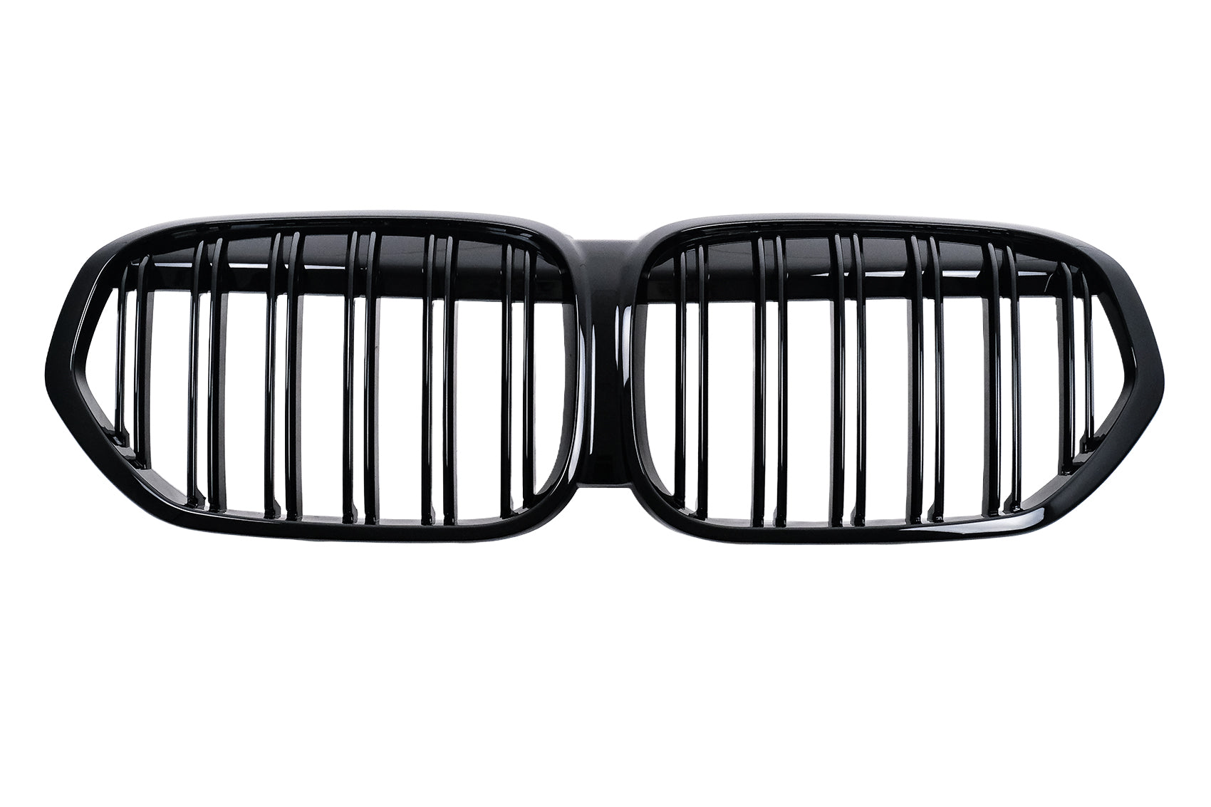 Kühlergrill Gitter Nieren Nierengitter für BMW X1 SUV F48 LCI 2020–2022 Doppelstreifen Schwarz Carpartstuning Austria