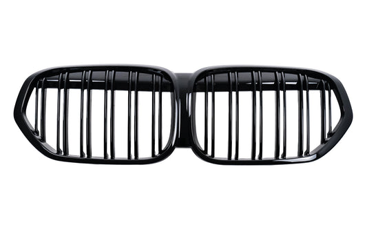 Kühlergrill Gitter Nieren Nierengitter für BMW X1 SUV F48 LCI 2020–2022 Doppelstreifen Schwarz Carpartstuning Austria