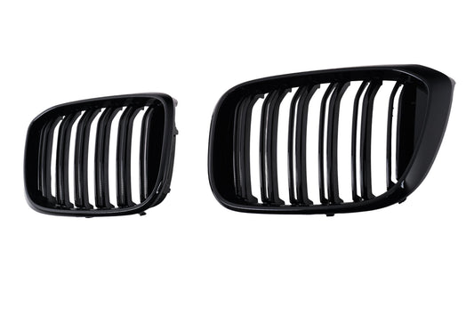 Nieren Kühlergrill für BMW X3 G01 X4 G02 2018-2021 Doppelstreifen Glänzend schwarz Carpartstuning Austria