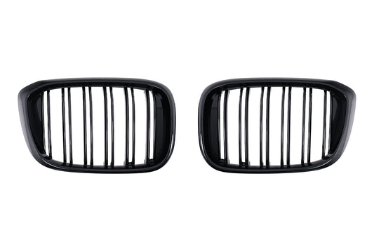 Nieren Kühlergrill für BMW X3 G01 X4 G02 2018-2021 Doppelstreifen Glänzend schwarz Carpartstuning Austria