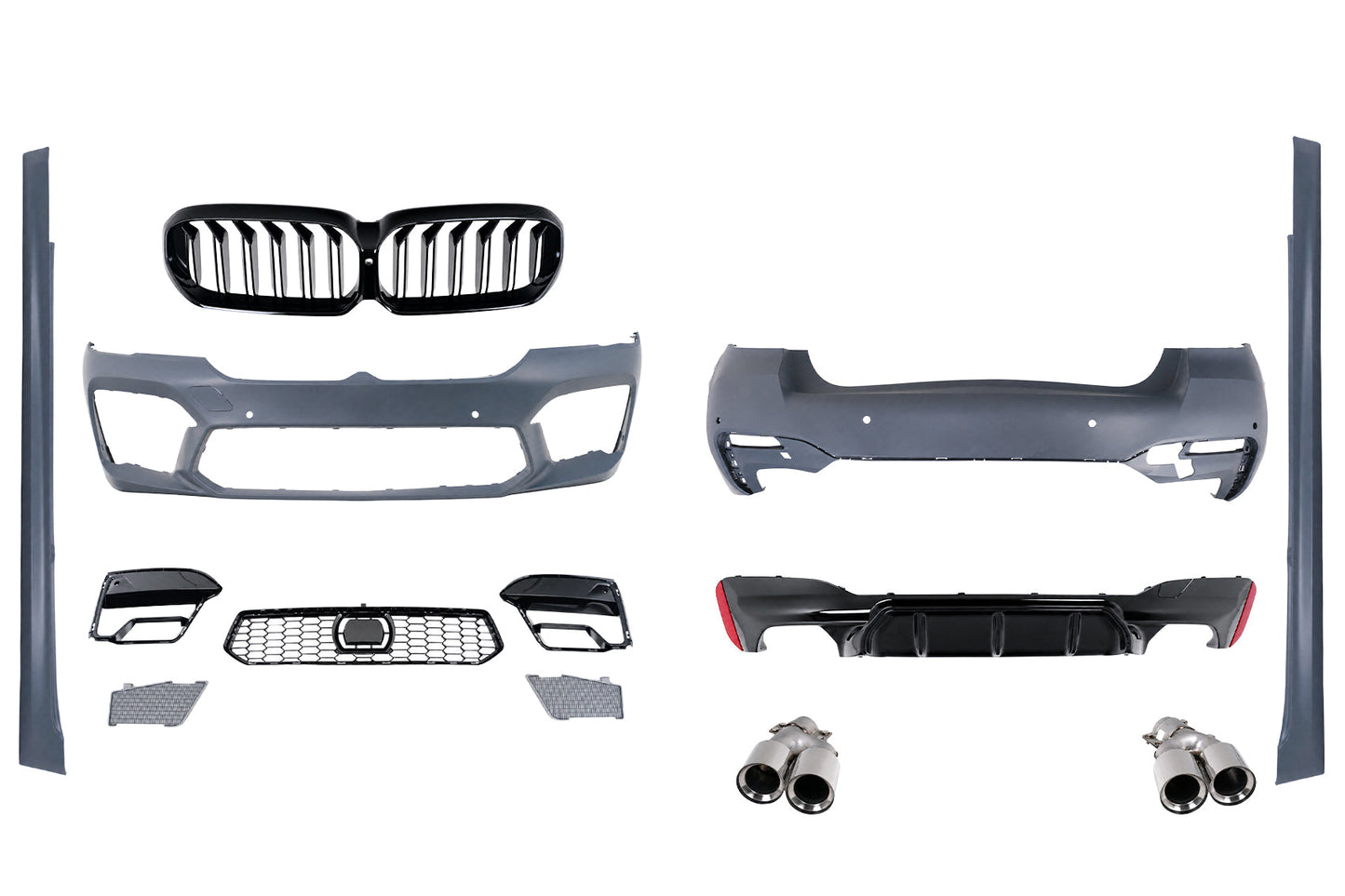 Bodykit für BMW 5er G30 17-19 Stoßstange Endrohre Kühlergrill M5 LCI Design 2020 Carpartstuning Austria