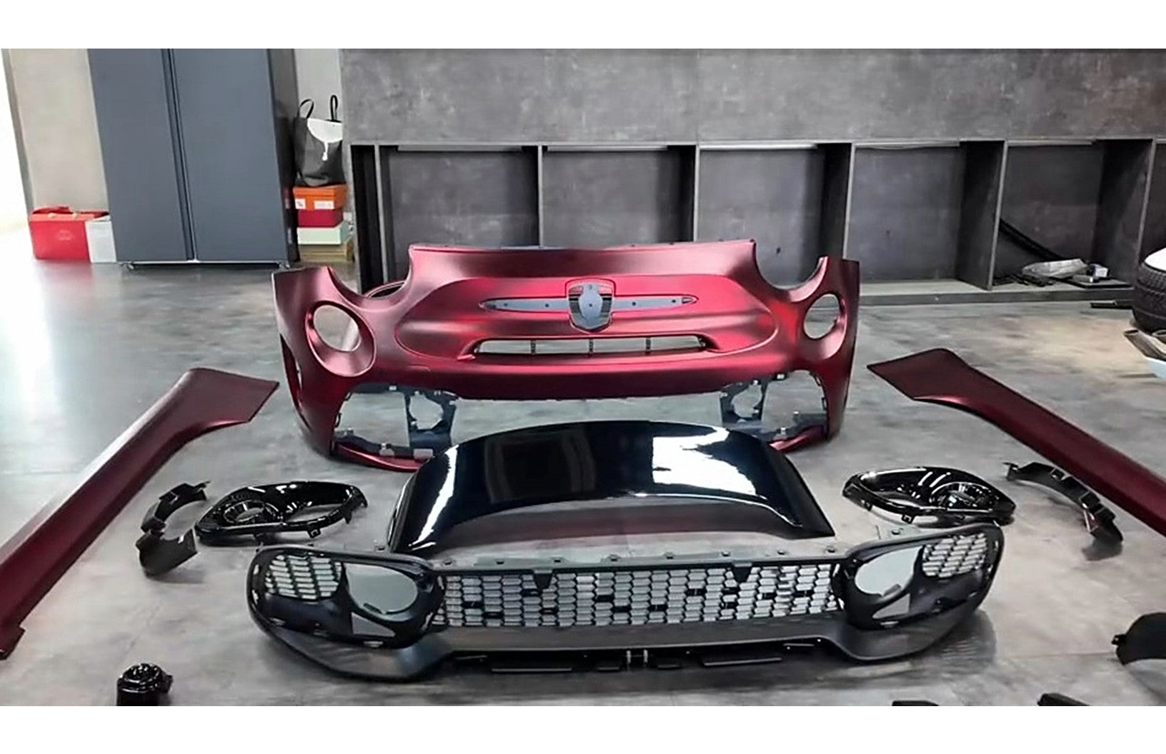 Bodykit für Fiat 500 2007–2015 Stoßstange Dachspoiler Carpartstuning Austria