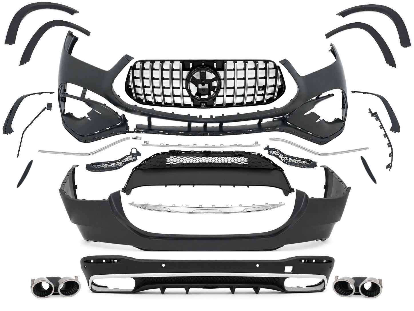 Bodykit für Mercedes GLE SUV Coupe C167 2019-06.2023 Stoßstange Kühlergrill Endrohre Carpartstuning Austria