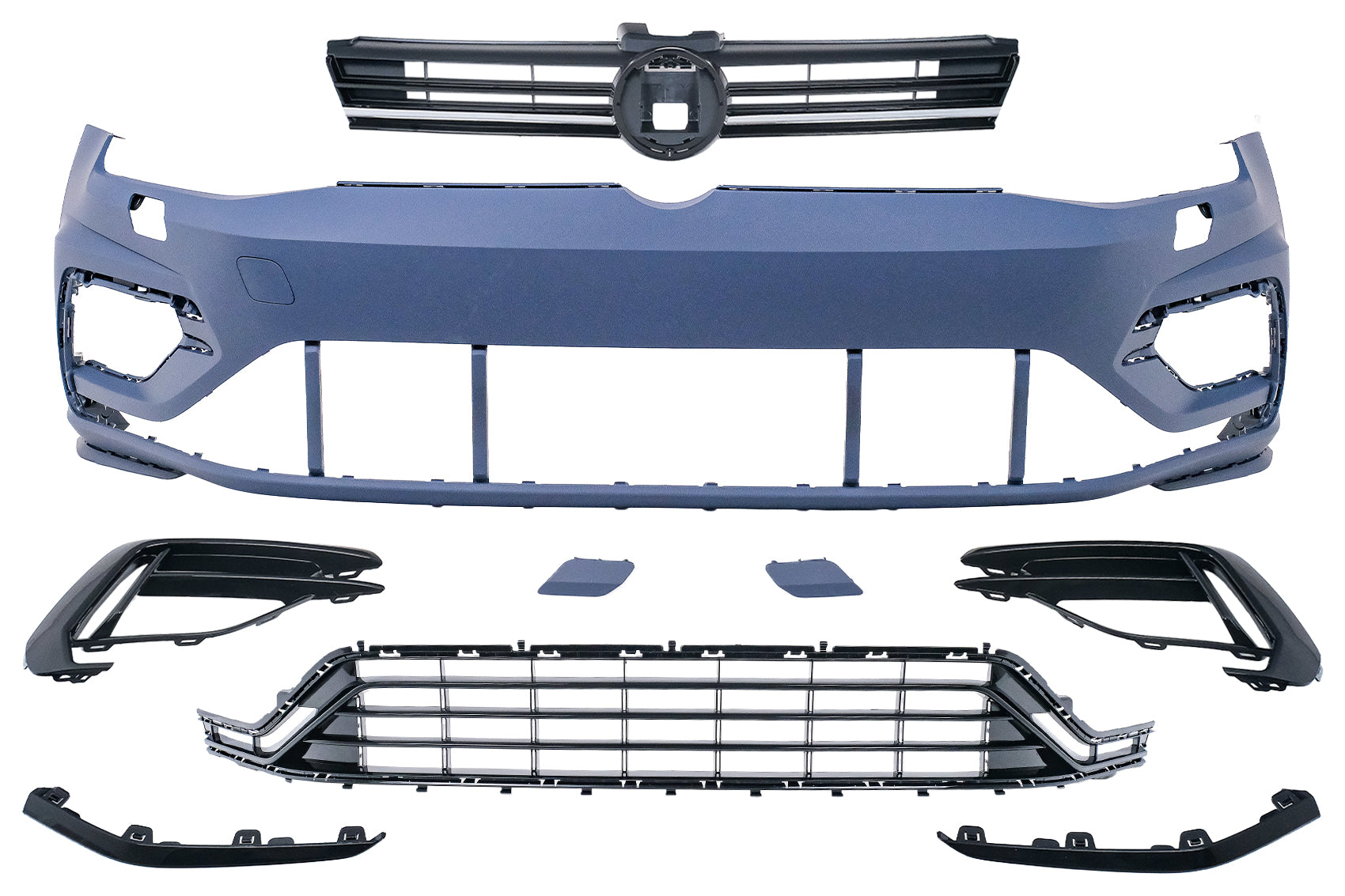Stoßstange für VW Golf VII 7 13-17 Kühlergrill Untere Verlängerung R-Line Look Carpartstuning Austria