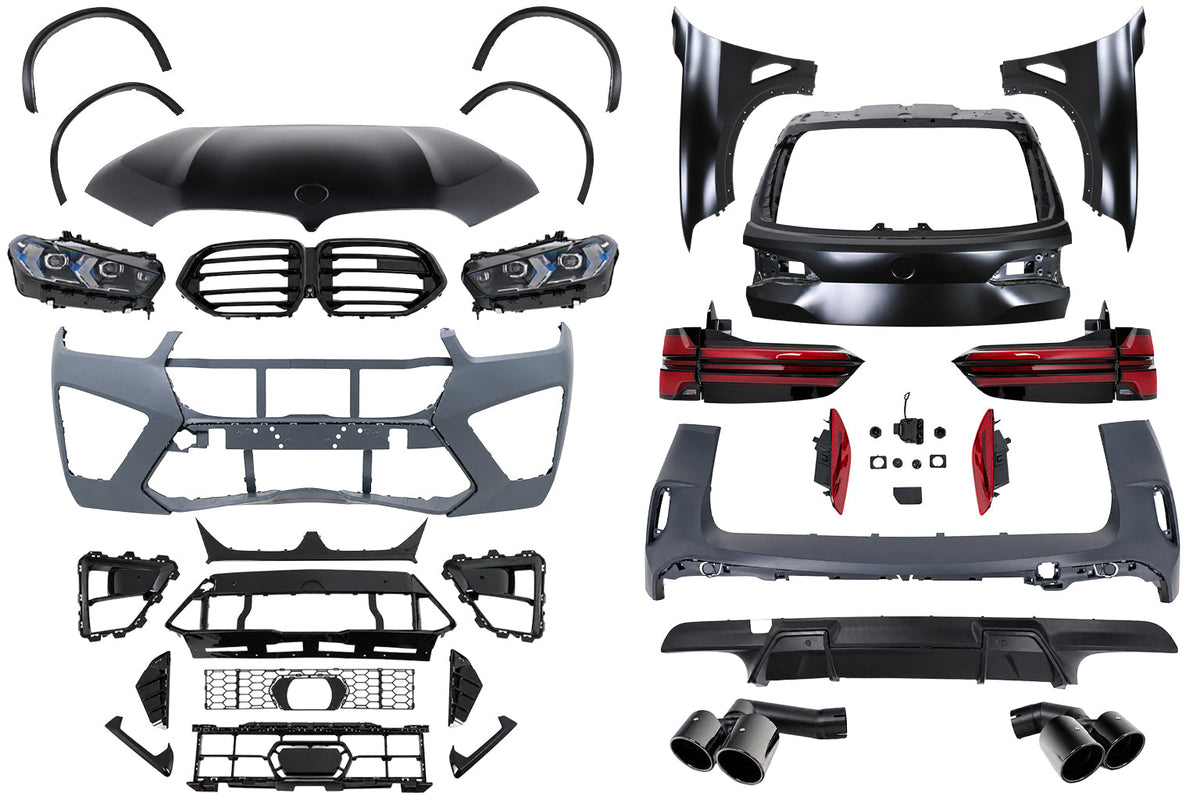 Bodykit für BMW X5 F15 2013–2018 Umbau auf G05 LCI M-Design-Optik Stoßstangen Endrohre Radkästen Carpartstuning Austria