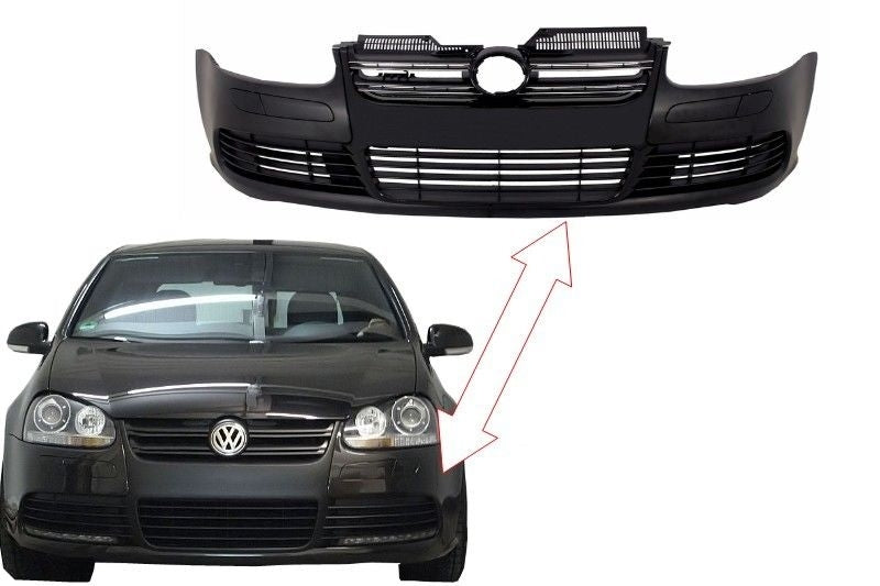 Stoßstange für VW Golf V 5 03-07 Jetta 05-10 R32 Glänzend schwarz Kühlergrill Carpartstuning Austria