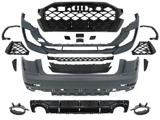 BodyKit für Audi Q8 SUV MOPF 2024- RS Design Stoßstange Grille Endrohre Bumper Carpartstuning Austria
