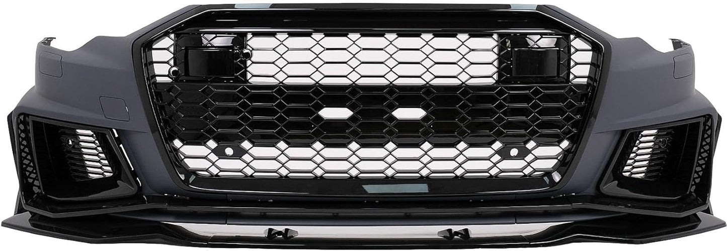 Frontstoßstange für Audi A6 C8 4K 2018+ RS6 Look Zentraler Grill Glänzend schwarz Carpartstuning Austria