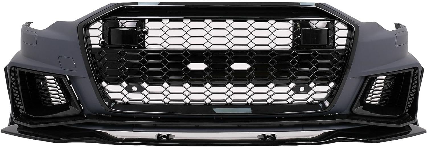 Frontstoßstange für Audi A6 C8 4K 2018+ RS6 Look Zentraler Grill Glänzend schwarz Carpartstuning Austria
