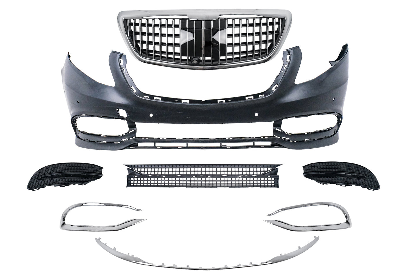 Stoßstange für Mercedes V-Klasse W447 2014–2019 Sport Line Design unterer Gitter Carpartstuning Austria