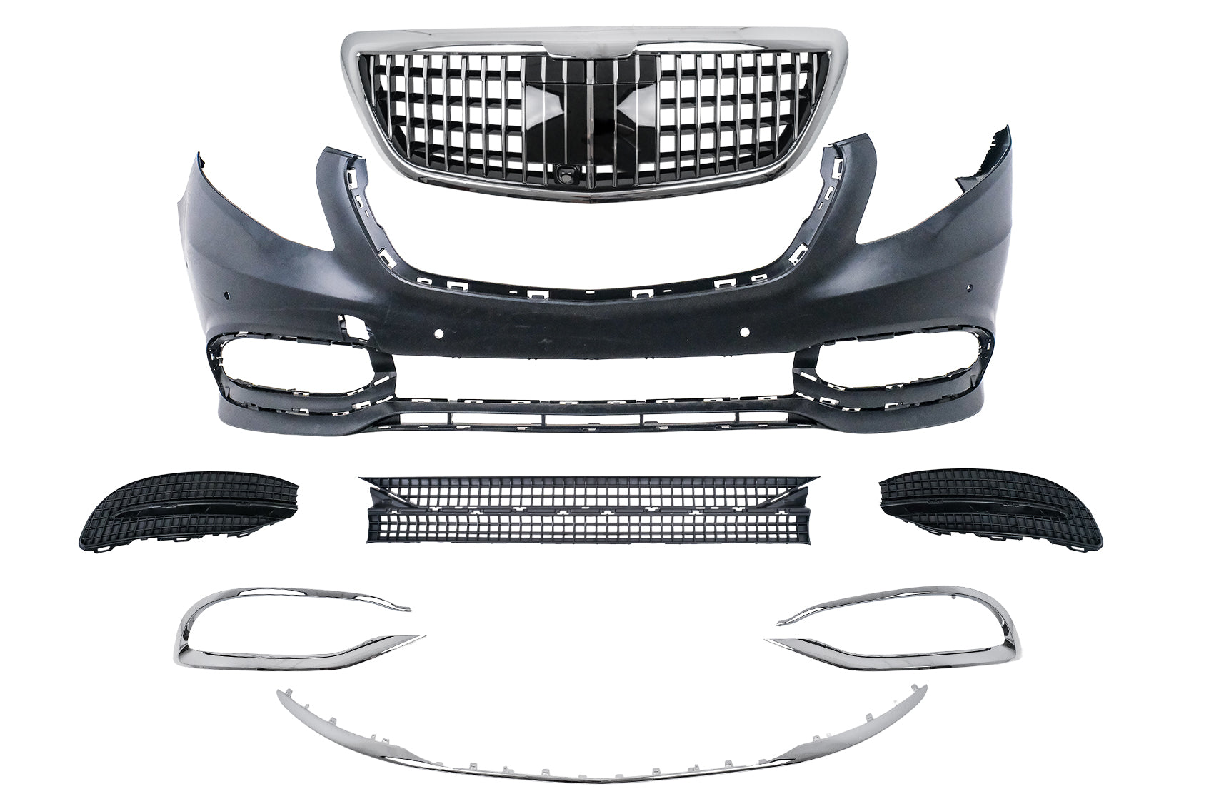 Stoßstange für Mercedes V-Klasse W447 2014–2019 Sport Line Design unterer Gitter Carpartstuning Austria