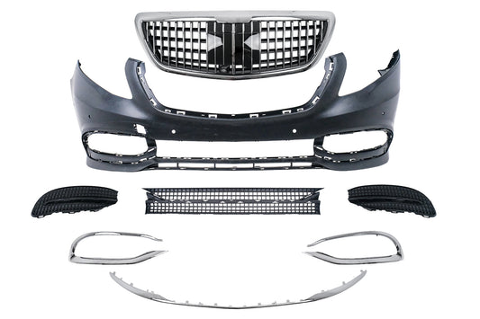 Stoßstange für Mercedes V-Klasse W447 2014–2019 Sport Line Design unterer Gitter Carpartstuning Austria