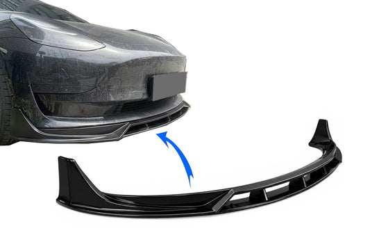 Stoßstangen Spoilerlippe Erweiterung für Tesla Model 3 2017-2022 Glänzend Schwarz Carpartstuning Austria