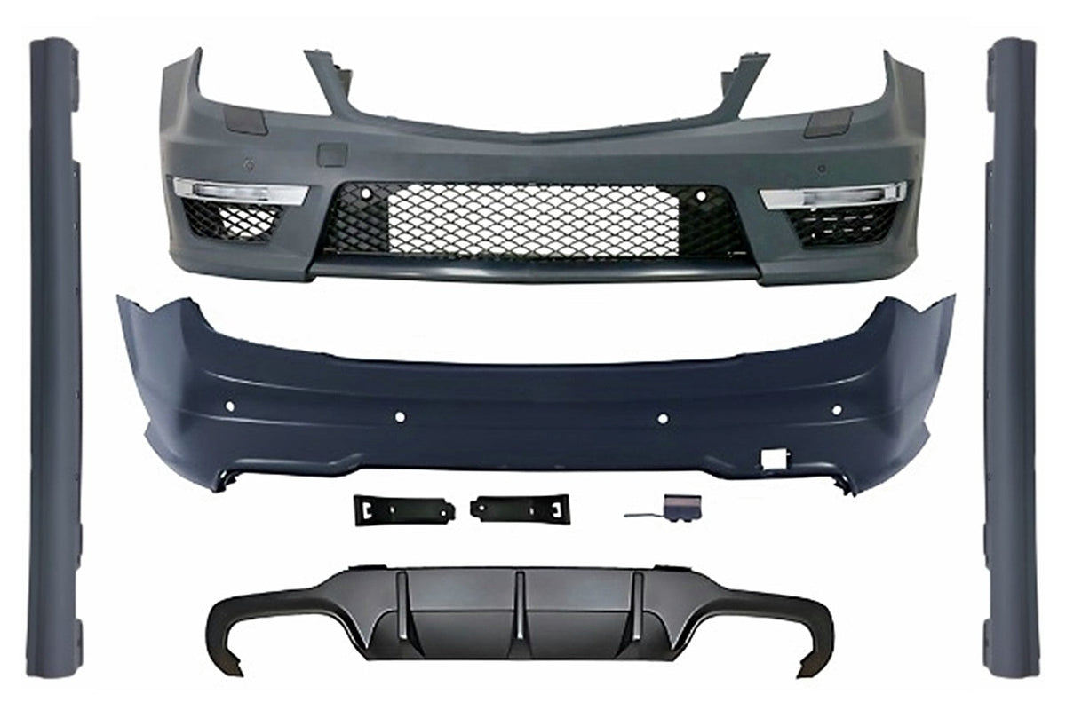 Bodykit für Mercedes C W204 2007-2015 MOPF C63 Design Stoßfänger Seitenschweller Carpartstuning Austria