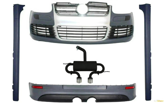 Bodykit für VW Golf 5 V 03-07 R32 Look Stoßstangengitter Auspuffanlage CarPartsTuning