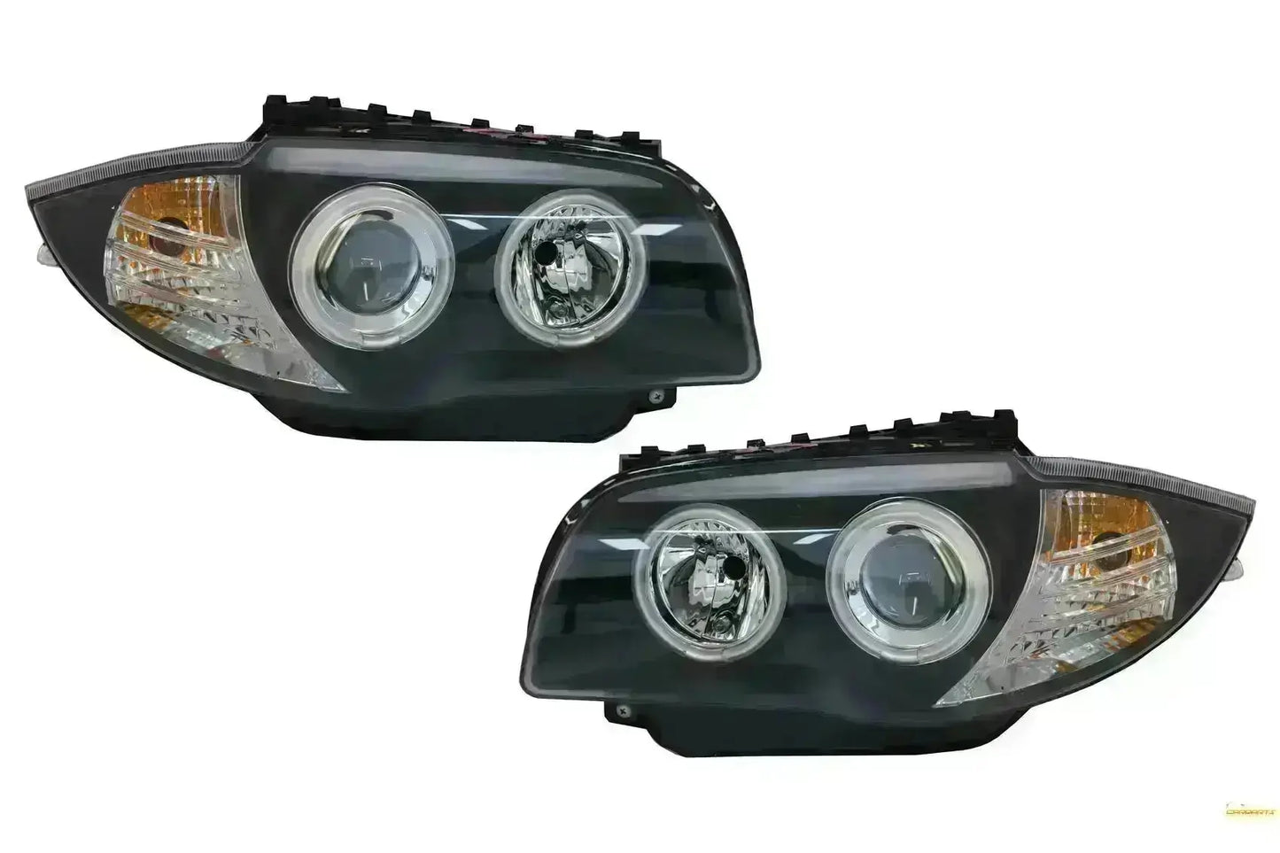CCFL Angel Eyes Scheinwerfer für BMW 1er E87 E81 E82 E88 2004-2011 Schwarz CarPartsTuning