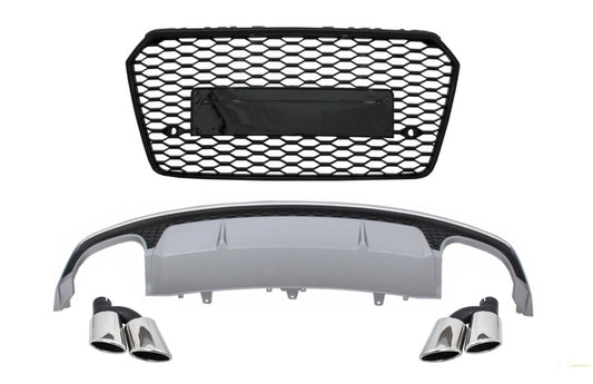 Diffusor Schalldämpfer Tipps für Audi A7 4G Facelift 15-18 S7 Look Grille S Line Stoßstange CarPartsTuning