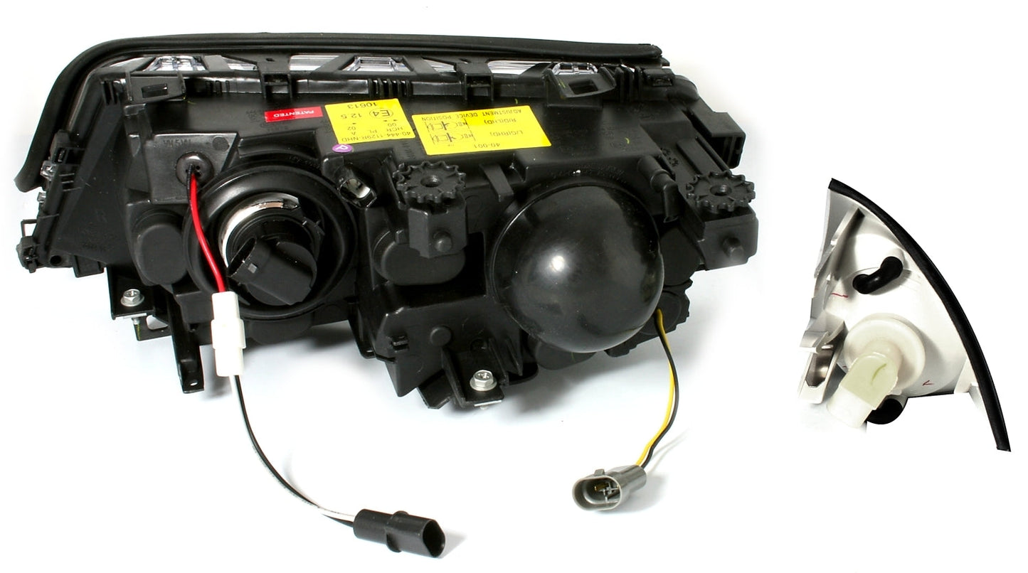 Scheinwerfer Passend Für BMW 3er E46 Limousine Touring (05.1998-08.2001) Angel Eyes Schwarz KITT Lightning