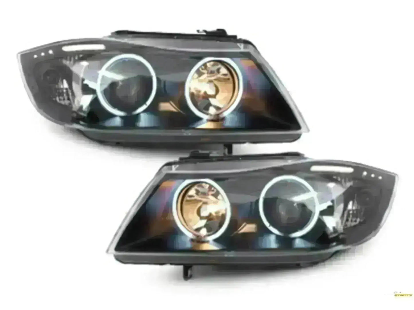 Scheinwerfer für BMW 3er E90 E91 03.2005-08.2008 Angel Eyes CCFL Schwarz CarPartsTuning