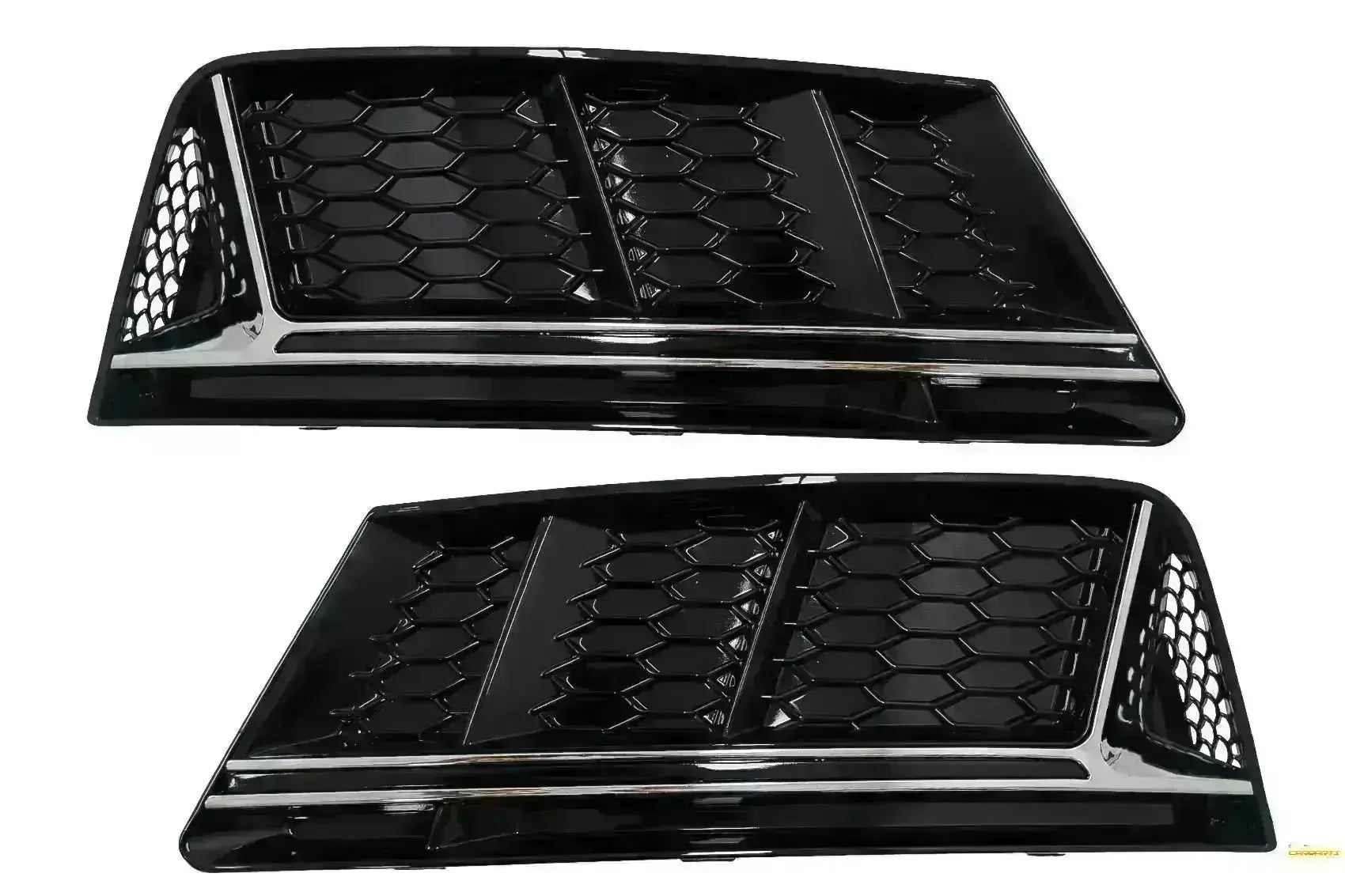 Stoßstange Untergitter Abdeckungen Seite für Audi A4 B9 16-18 RS4 Look Silber CarPartsTuning