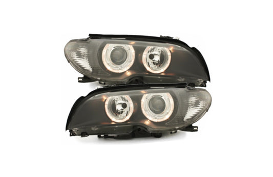 Scheinwerfer für BMW E46 2d 2003-2006 Headlamp 2 Standlichtringe Schwarz