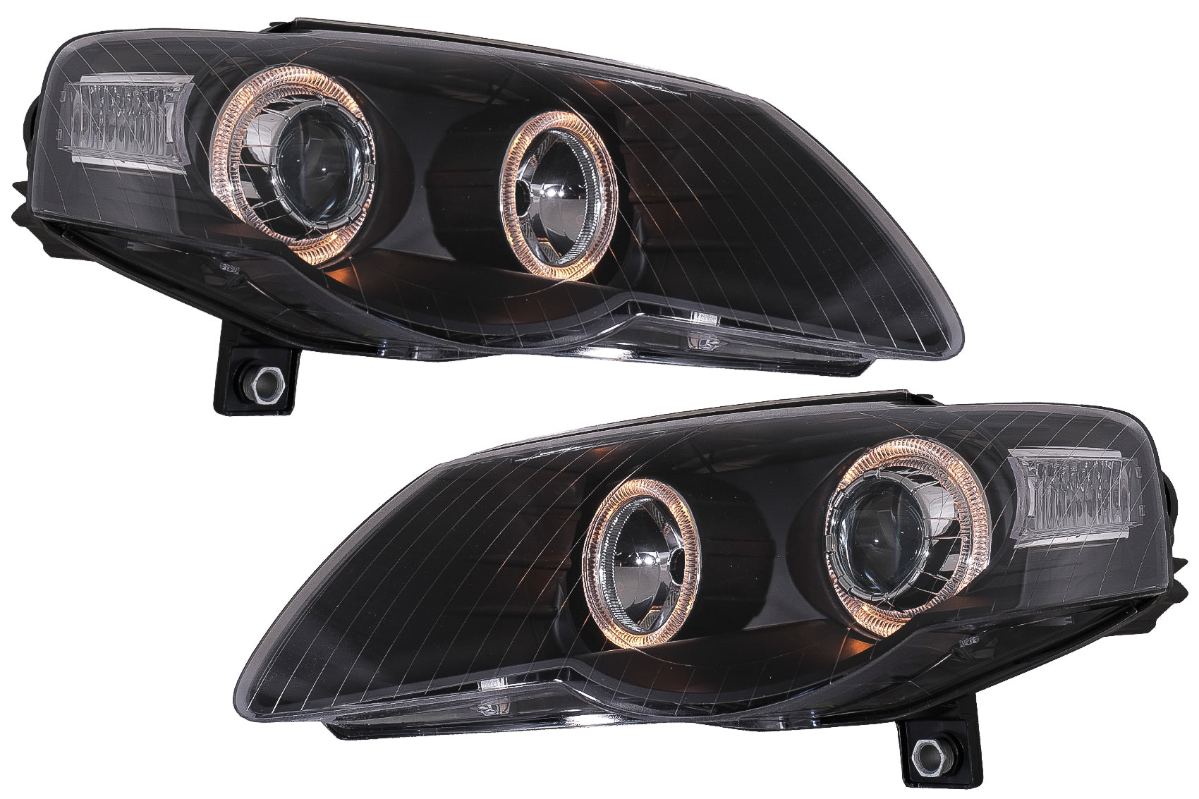 Scheinwerfer passend für VW Passat B6 3C (03.2005-2010) 2 Halo Felgen schwarz KITT Lightning