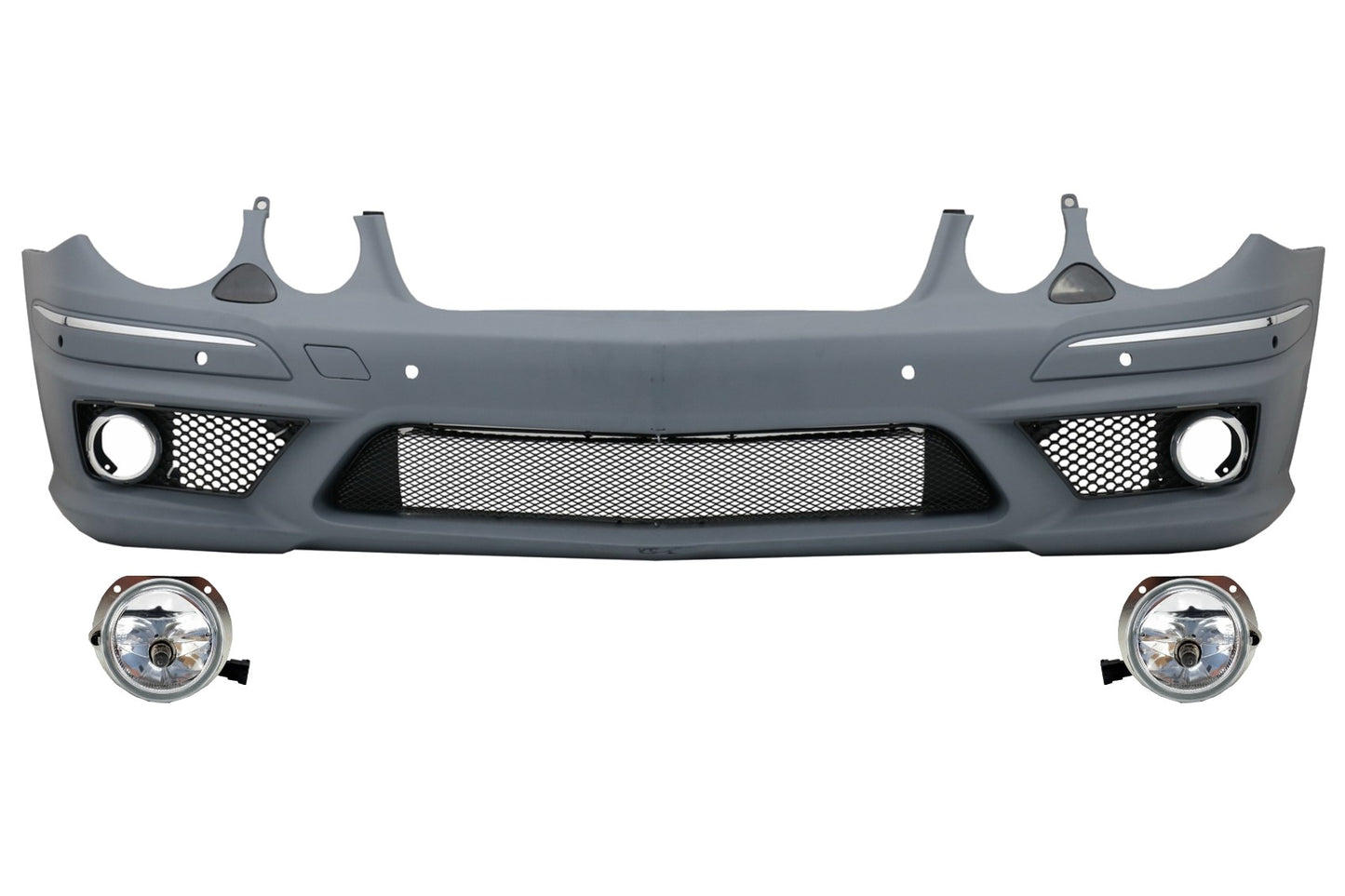 Stoßstange für Mercedes W211 E-Klasse Facelift 06-09 Kühlergrill Nebelscheinwerfer CarPartsTuning