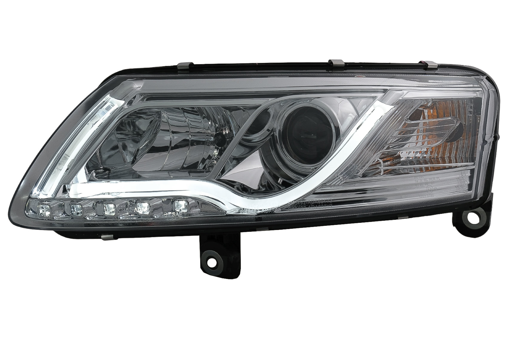 LED DRL Scheinwerfer für Audi A6 C6 4F 2004-2007 Tagesfahrlicht Chrom CarPartsTuning