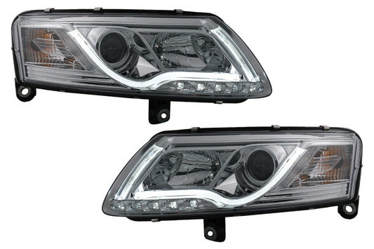 LED DRL Scheinwerfer für Audi A6 C6 4F 2004-2007 Tagesfahrlicht Chrom CarPartsTuning