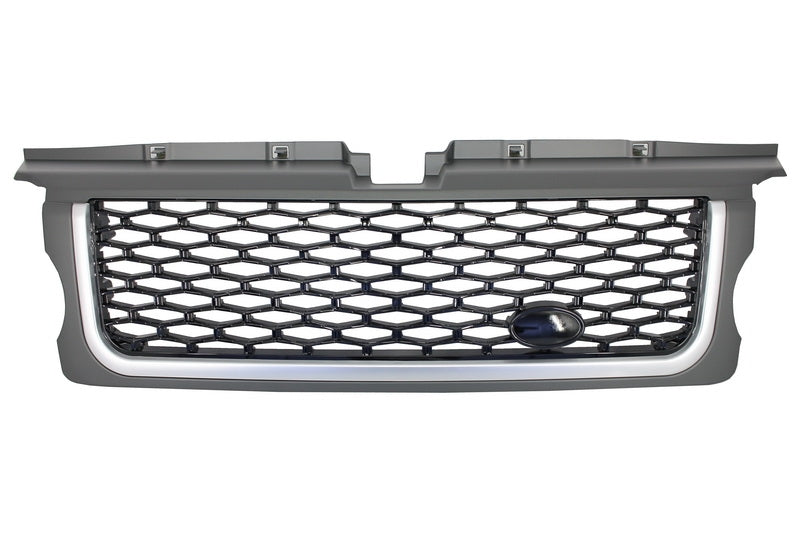 Mittelgrill Und Seitliche Lüftungsschlitze Passend Für Land Range Rover Sport L320 (2005-2008) Autobiography Look Platinum Black Edition KITT Specials
