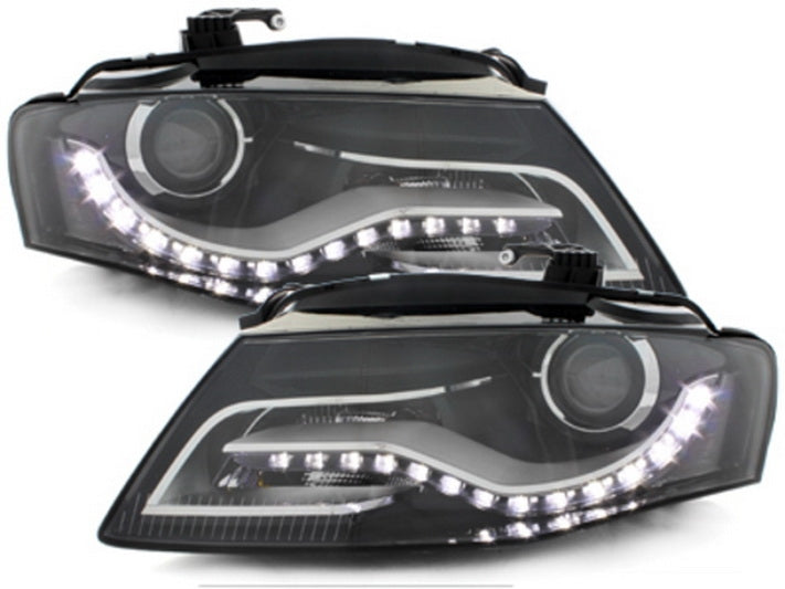 LED Scheinwerfer für Audi A4 B8 8K 04.08-11 Tagfahrlicht Schwarz CarPartsTuning