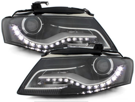 LED Scheinwerfer für Audi A4 B8 8K 04.08-11 Tagfahrlicht Schwarz CarPartsTuning