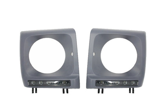 Scheinwerferblenden Mit LED Tagfahrlicht Passend Für Mercedes G-Klasse W463 (1989-2012) G65 Design Schwarz KITT