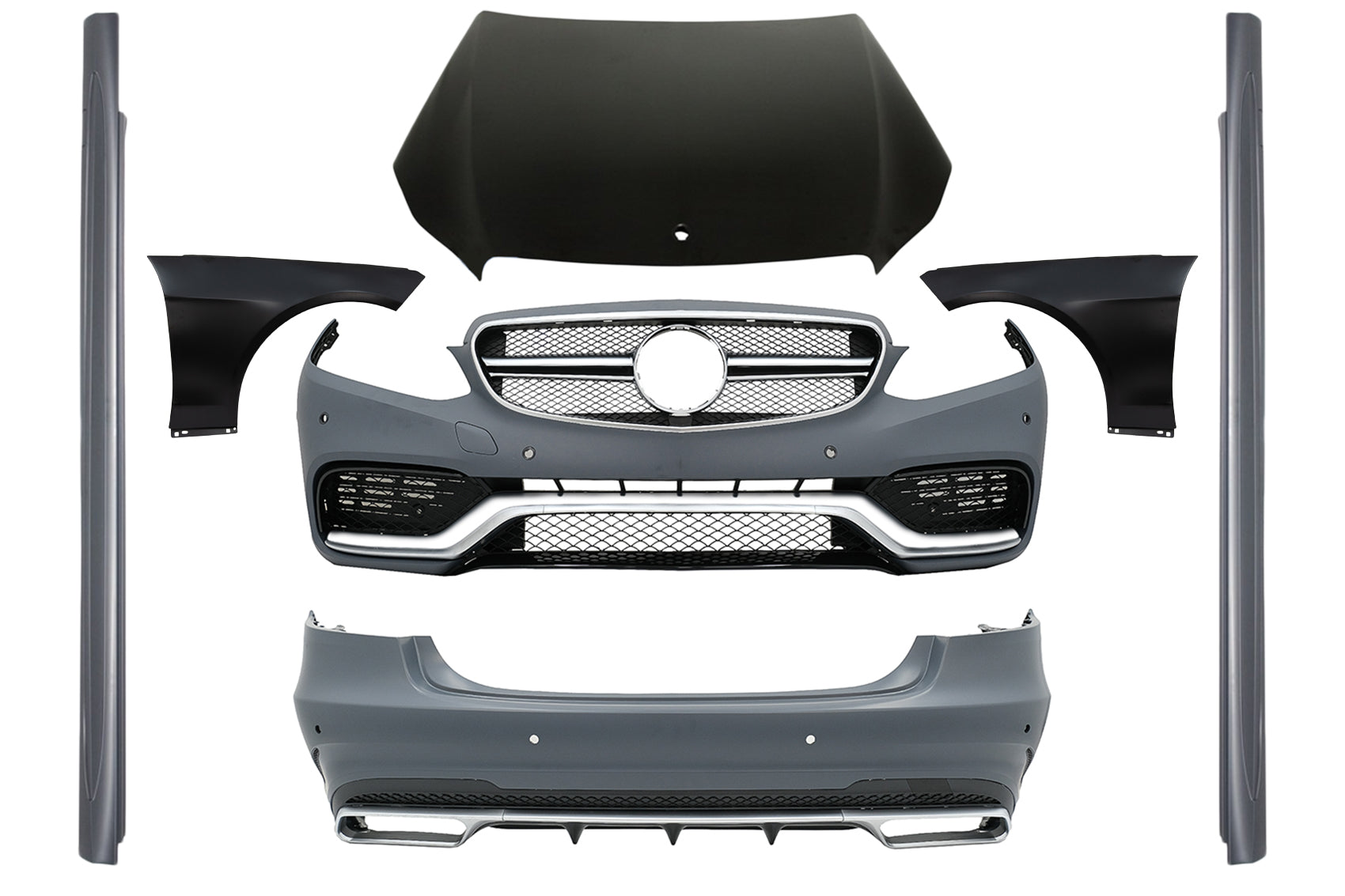 Bodykit Passend Für Mercedes E-Klasse W212 Facelift (2013-2016) E63 Design Seitenschweller KITT