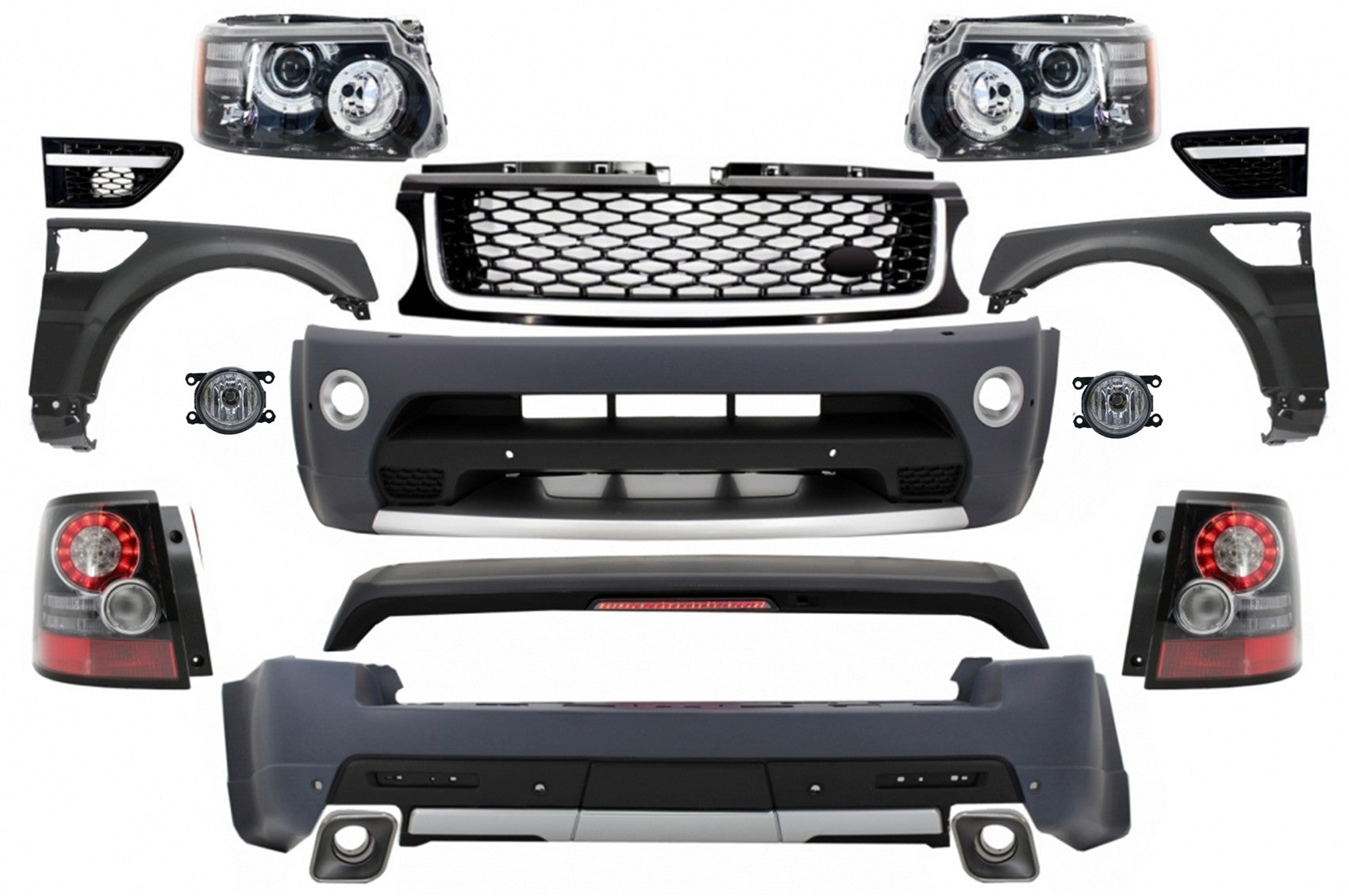 Komplettumbau-Nachrüst-Bodykit Passend Für Land Range Rover Sport L320 Facelift (2009-2013) Autobiographie-Design KITT