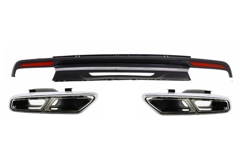 Stoßfïänger Diffusor für Mercedes S W222 2013+ Auspuff Schalldämpfer S65 Look CarPartsTuning
