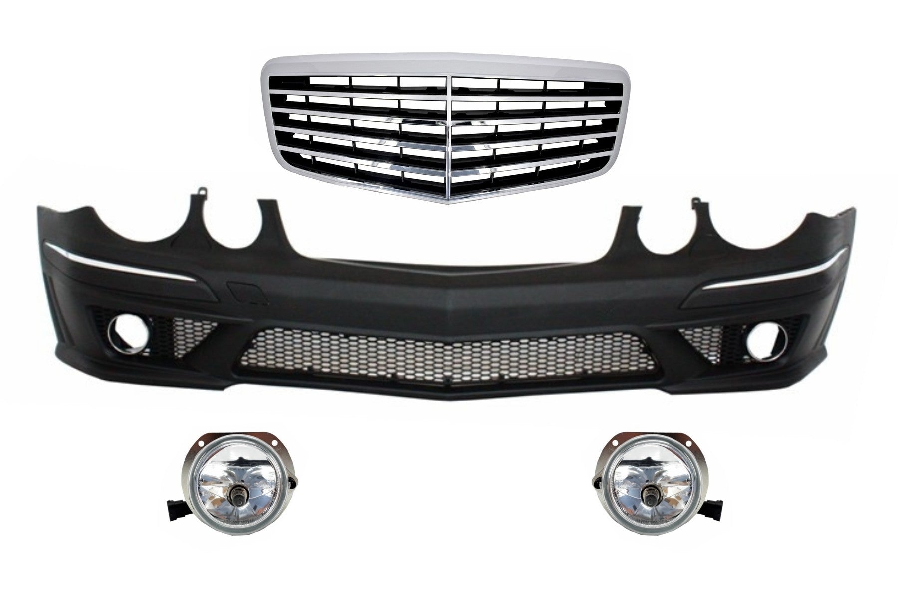 Stoßstange für Mercedes W211 E-Klasse 06-09 Montage Facelift Kühlergrill CarPartsTuning