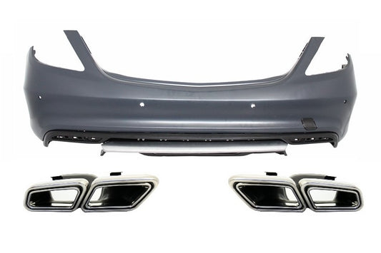 Heckstoßstange für Mercedes S-Klasse W222 2013+ Schalldämpferspitzen S63 Design Carpartstuning Austria