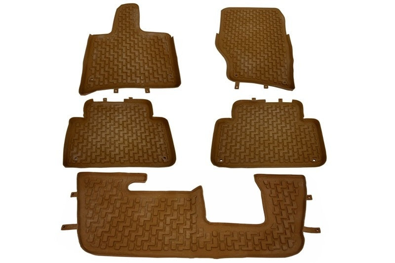 Fußmatten Gummi für Audi Q7 4L 2006-2015 5/7 Sitze Sandbraun CarPartsTuning