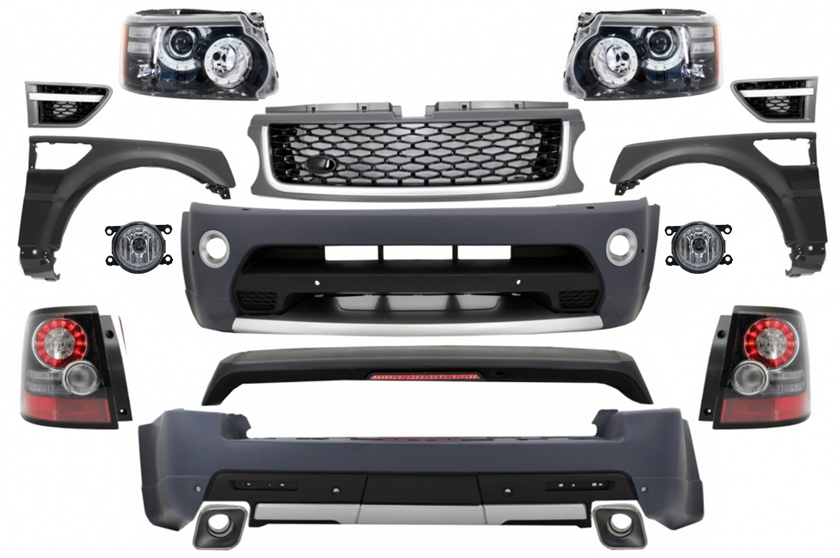 Komplettumbau-Nachrüst-Bodykit Passend Für Land Range Rover Sport L320 Facelift (2009-2013) Autobiographie-Design KITT