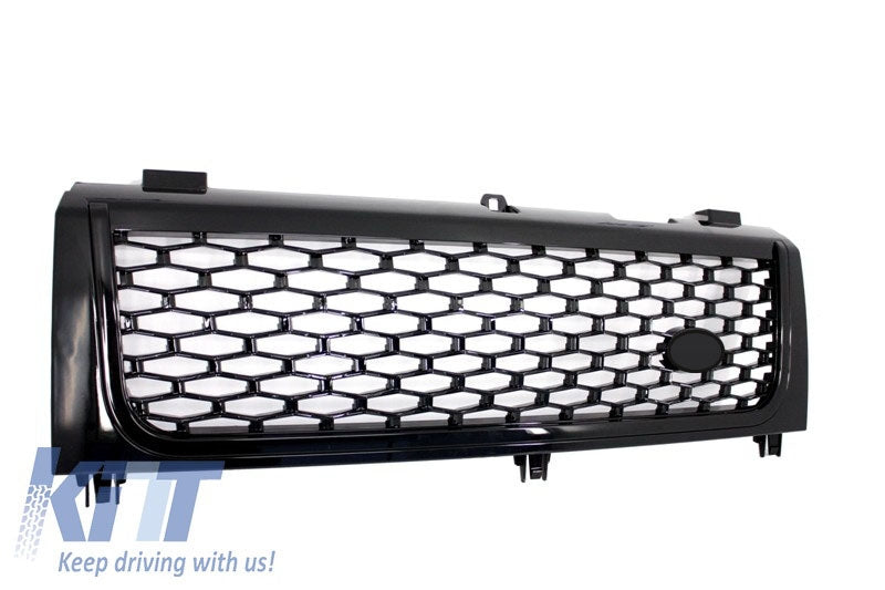 Kühlergrill Seitenschlitze für Land Range Rover Vogue III L322 02-05 Autobiography Supercharged Design Alles schwarz CarPartsTuning