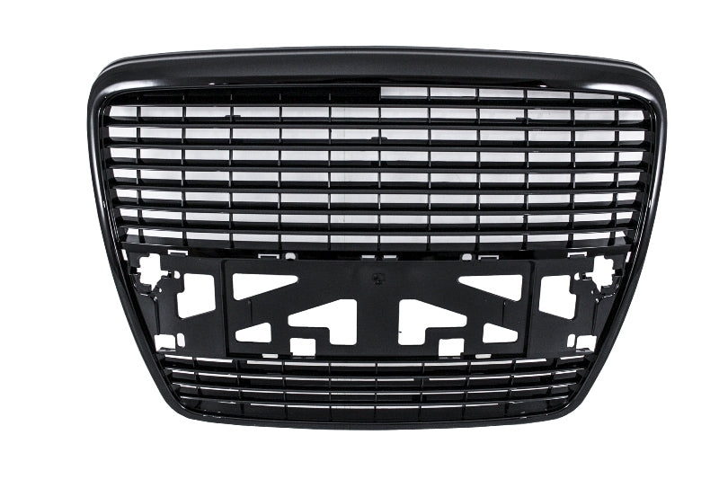 Kühlergrill ohne Abzeichen für Audi A6 4F 4F2 Limousine Avant 04-11 Klavier schwarz CarPartsTuning
